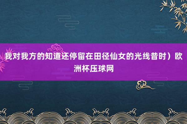 我对我方的知道还停留在田径仙女的光线昔时）欧洲杯压球网