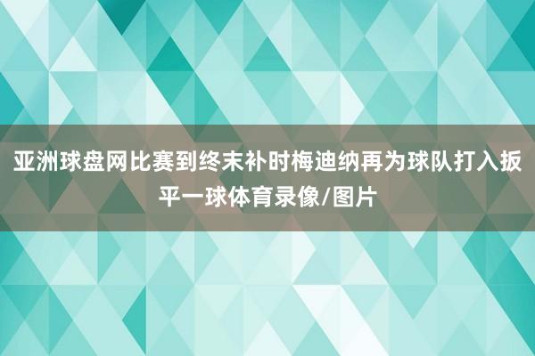 亚洲球盘网比赛到终末补时梅迪纳再为球队打入扳平一球体育录像/图片