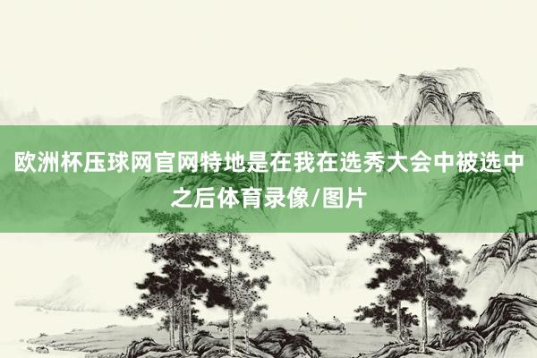 欧洲杯压球网官网特地是在我在选秀大会中被选中之后体育录像/图片