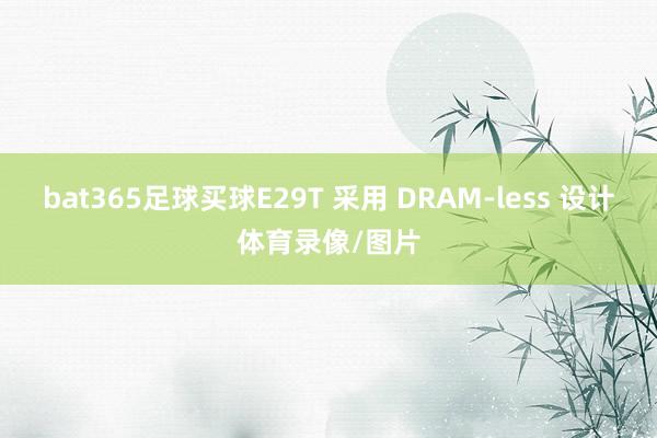 bat365足球买球E29T 采用 DRAM-less 设计体育录像/图片