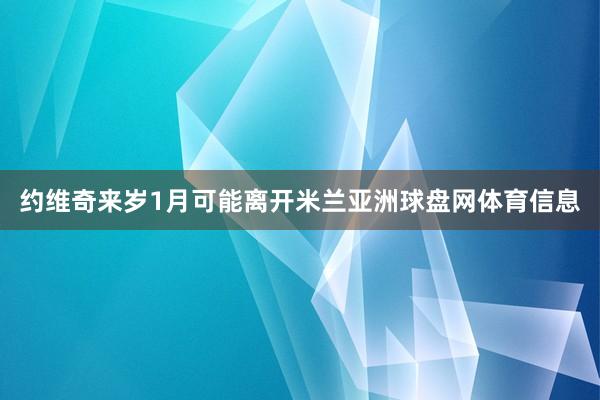 约维奇来岁1月可能离开米兰亚洲球盘网体育信息